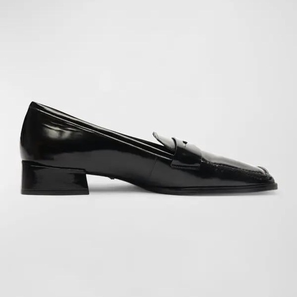SCHUTZ Women’s Ashton Penny Loafer Glossy Black Patent Block Heel Shoes Size 8.5 - Picture 2 of 8
